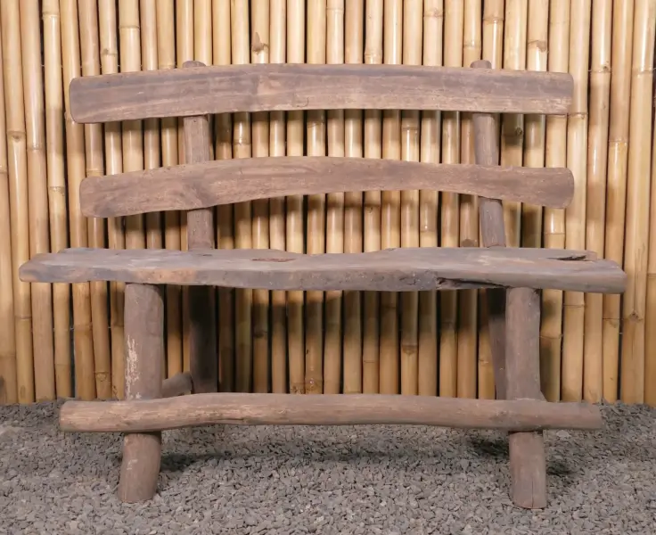 Product image 5 of the product “Bench with footrest made of teak wood about 90cm length ”